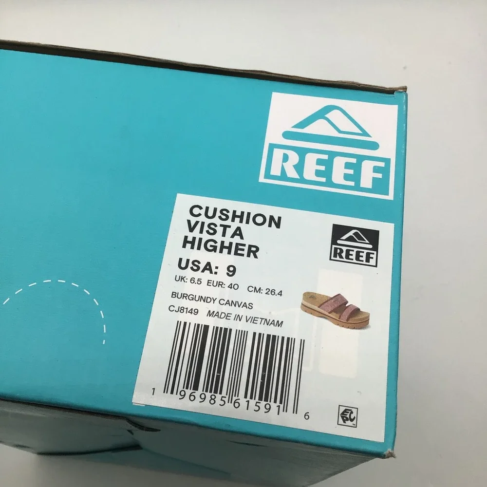Reef Cushion Vista Higher Burgundy Platform Sandals CJ8149 Womens Size 9 NEW